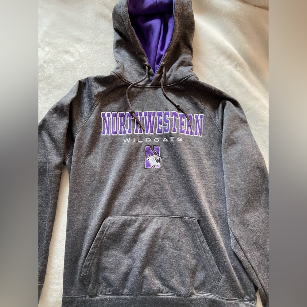 College Sweatshirt Hoodie - Northwestern University - Gray